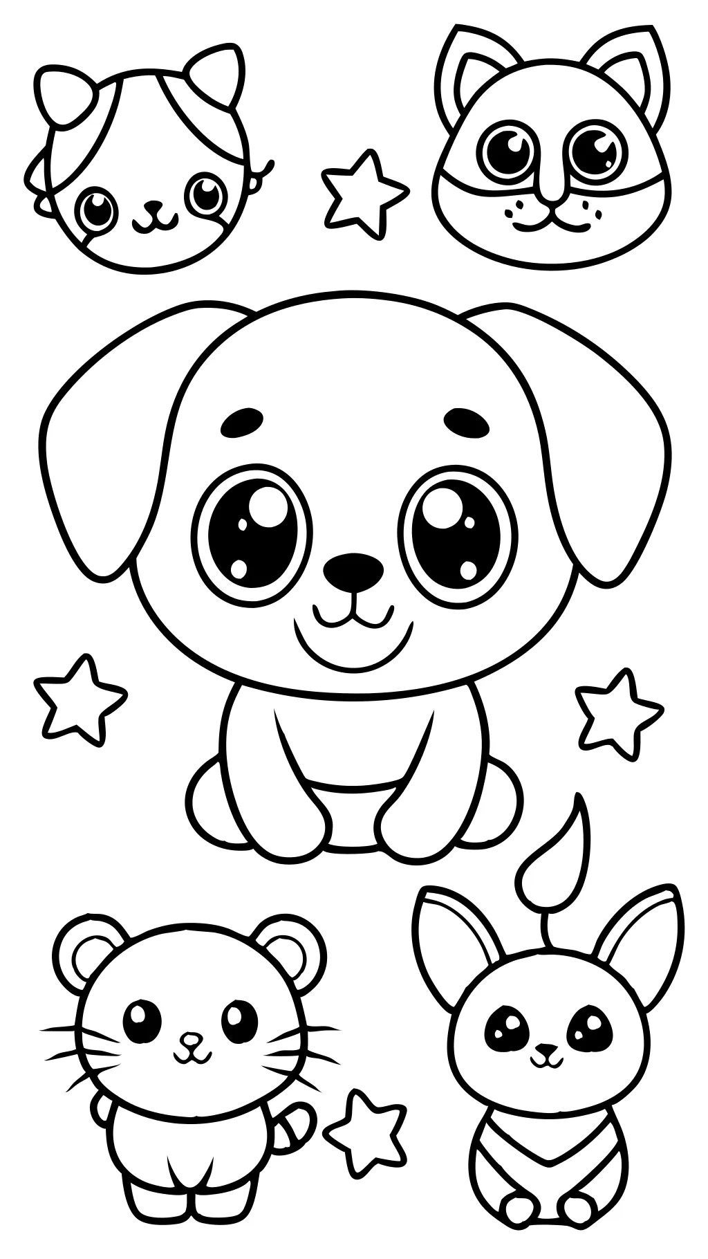 kawaii coloring pages animals